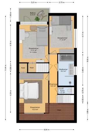 Floorplan - Bezaan 27, 3904 PA Veenendaal